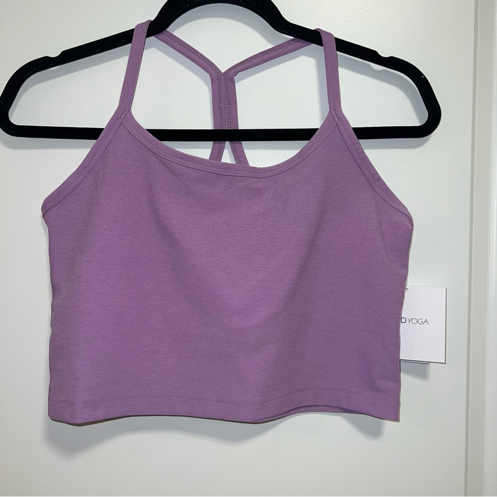 Beyond Yoga Spacedye Slim Racerback Cropped Tank Built-In Bra NWT Size Large